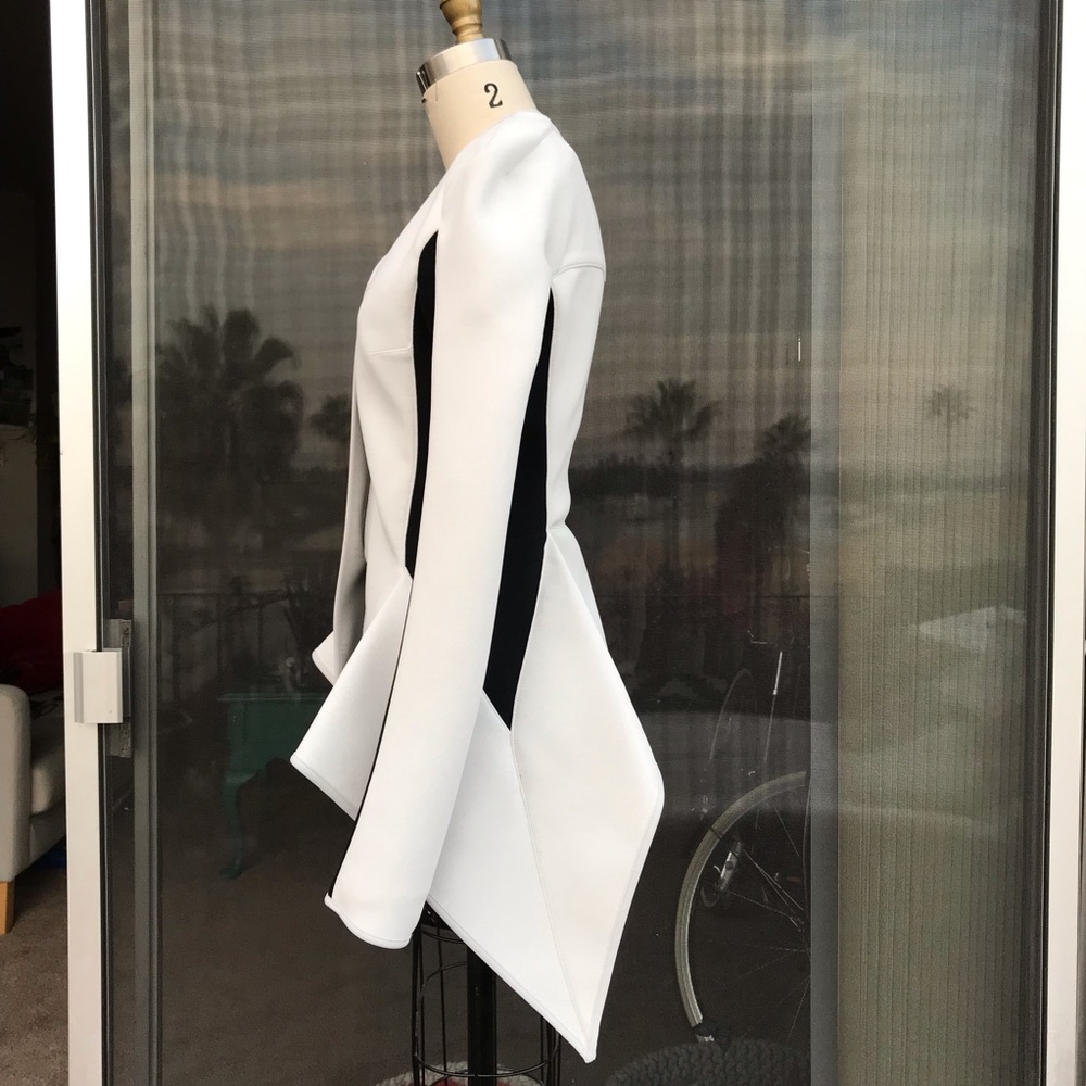 Gareth Pugh white black neoprene jacket 4 6 RARE - Picture 7 of 8